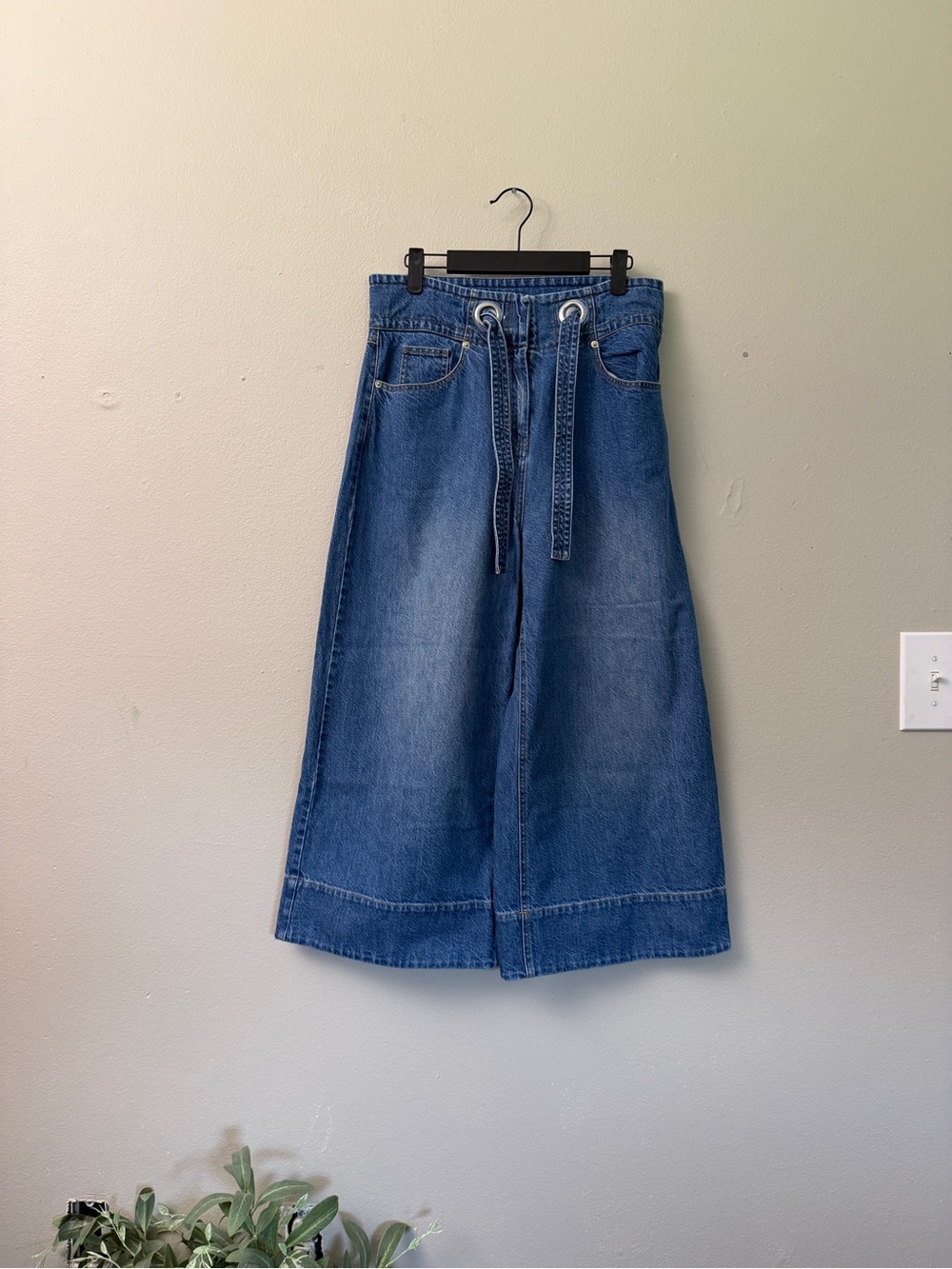 Tanya Taylor Summer Pant wide leg cropped jeans sz 4